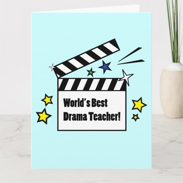 Carte De Remerciements Meilleur professeur de théâtre du monde de Cast et (Devant)