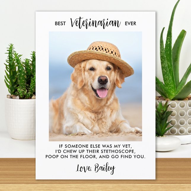 Carte De Remerciements Meilleur Vétérinaire Jamais Personnalisé Chien Pho (Créateur téléchargé)