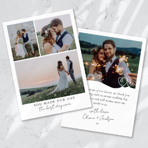 Carte De Remerciements Meilleure journée jamais Mariage du coeur photo
