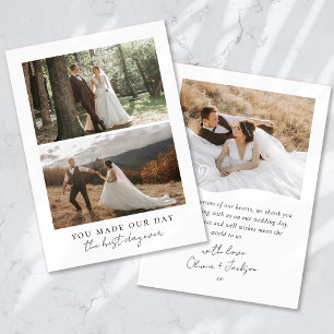 Carte De Remerciements Meilleure journée jamais Mariage du coeur photo
