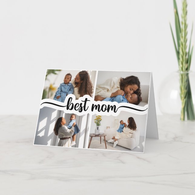 Carte De Remerciements Meilleure Maman Personnalisée 4 Photo Collage (Devant)
