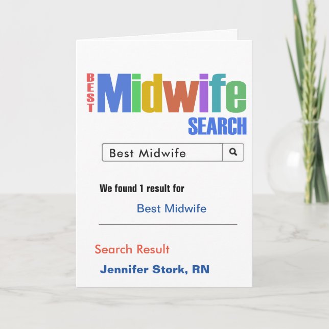 Carte De Remerciements Meilleure recherche de sage-femme (Devant)