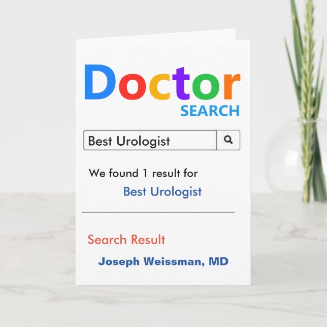Carte De Remerciements Meilleure recherche d'Urologiste (Devant)