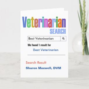 Carte De Remerciements Meilleure recherche vétérinaire