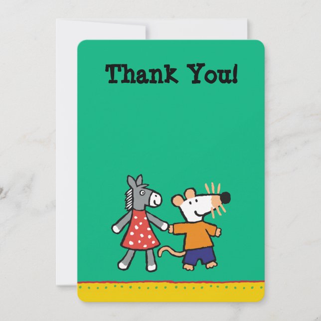 Carte De Remerciements Meilleurs amis Maisy et mains pointillées de prise (Devant)