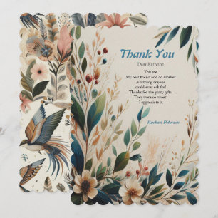 Carte De Remerciements Mélange bohème de couleurs et de fleurs