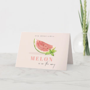 Carte De Remerciements Mélange Notre Petit Melon Baby shower Aquarelle Bl