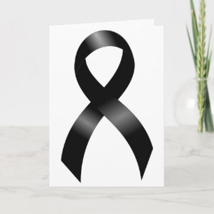 Carte De Remerciements Mélanome Cancer de la peau - Ruban noir