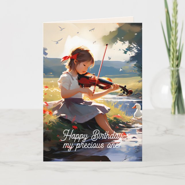 CARTE DE REMERCIEMENTS MELODY OF LOVE YOUNG GIRL BIRTHDAY CARD (Devant)