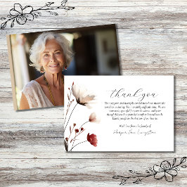 Carte De Remerciements Mémorial de la photo Pink Poppy
