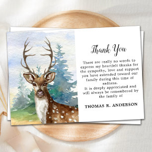 Carte De Remerciements Memorial Deer Woodland Sympathy Funérailles