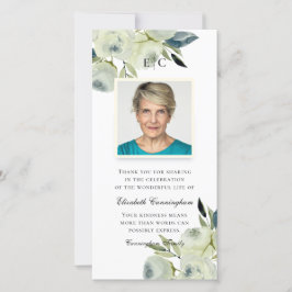 Carte De Remerciements Mémorial Floral Rustique Rustique