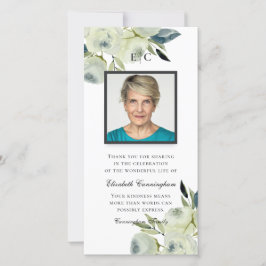 Carte De Remerciements Mémorial Floral Rustique Rustique