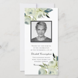 Carte De Remerciements Mémorial Floral Rustique Rustique