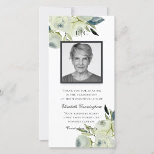 Carte De Remerciements Mémorial Floral Rustique Rustique