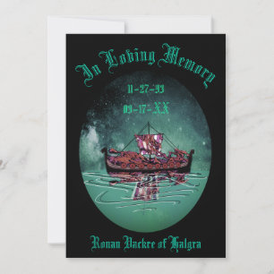 Carte De Remerciements Mémorial funéraire viking 