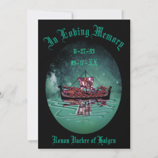 Carte De Remerciements Mémorial funéraire viking 