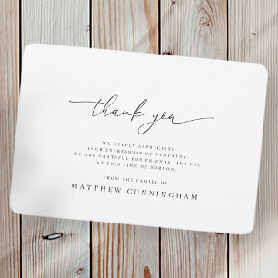 Carte De Remerciements Memorial Modern Simple Minimalist In Loving Memory