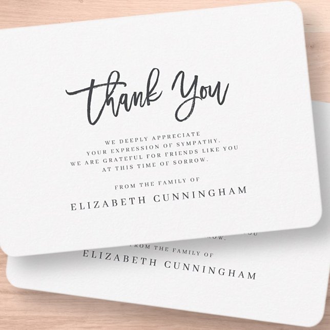 Carte De Remerciements Mémorial Moderne Simple Minimaliste En Mémoire Amo (Créateur téléchargé)