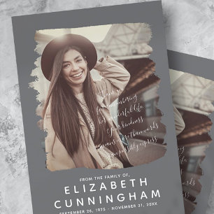 Carte De Remerciements Memorial Simple and Modern Photo Frame