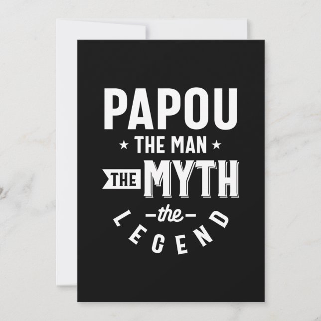 Carte De Remerciements Mens Papou L'Homme Le Mythe La Légende Cadeau (Devant)