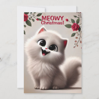 Carte De Remerciements Meowy Christmas Holiday Card