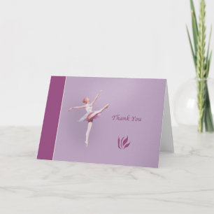 Carte De Remerciements Merci, Ballerina en blanc et rose