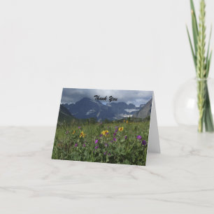 Carte De Remerciements Merci, Blanc à l'intérieur, Fleurs sauvages de mon