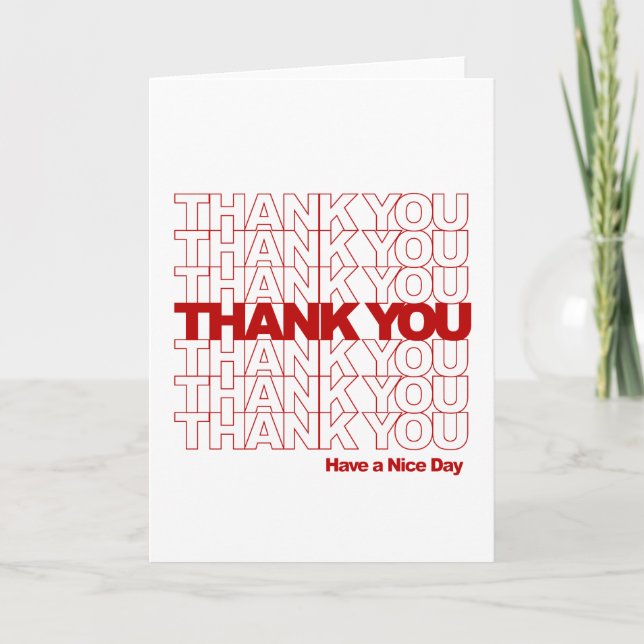 Carte De Remerciements Merci! Bonne journée ! (Devant)