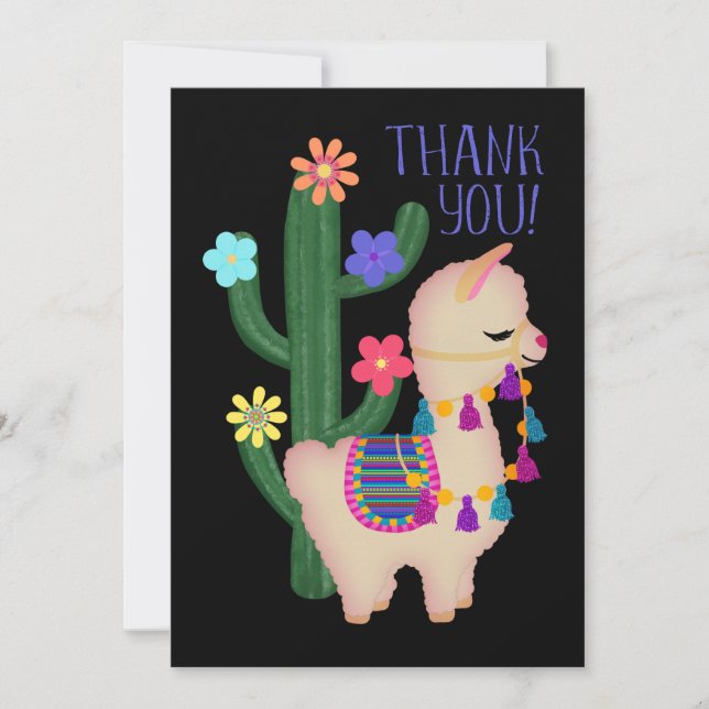Carte De Remerciements Merci! | Cute Llama | Vous Customisez (Devant)