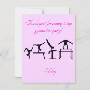 Carte De Remerciements "Merci" d'être venu à mon parti GYMNASTICS !