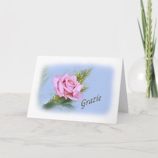 Carte De Remerciements Merci, Grazie, italien (Devant)