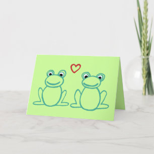 Carte De Remerciements Merci! - Grenouilles avec coeur