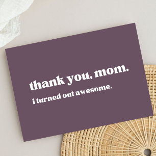 Carte De Remerciements "merci maman, j'ai été génial" minimaliste