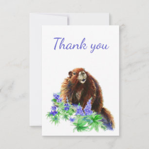 Carte De Remerciements Merci, Marmotte, Vide Animal À L'Intérieur