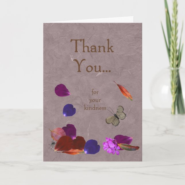 Carte De Remerciements Merci..pour votre gentillesse (Devant)