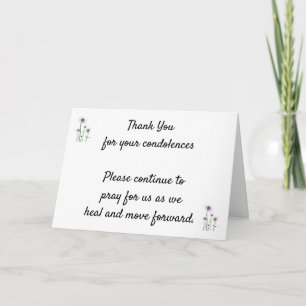 CARTE DE REMERCIEMENTS *MERCI* POUR VOTRE SYMPATHIE À NOTRE TEMPS DE PERT