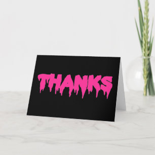 Carte De Remerciements "MERCI" rose chaud dans la police de goutte - Cart
