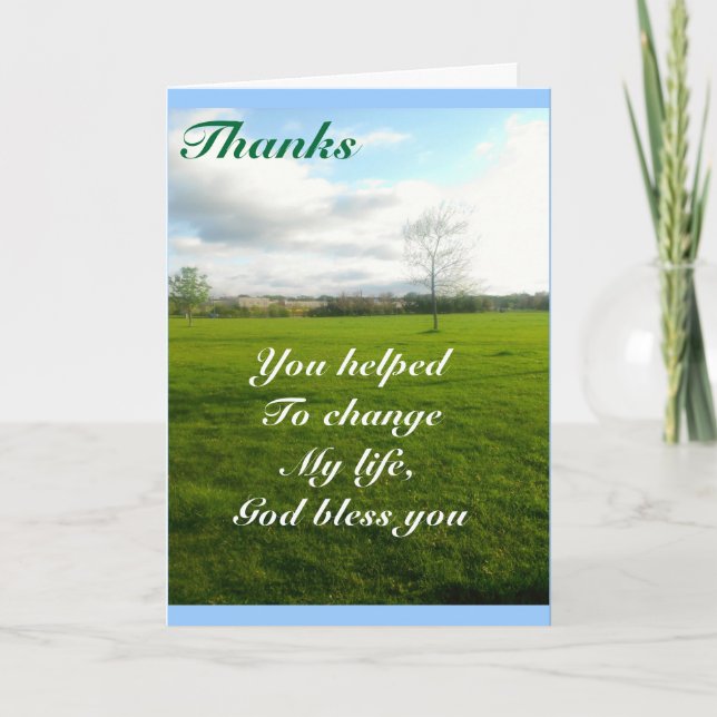 Carte De Remerciements Merci, tu as aidé à changer ma vie (Devant)