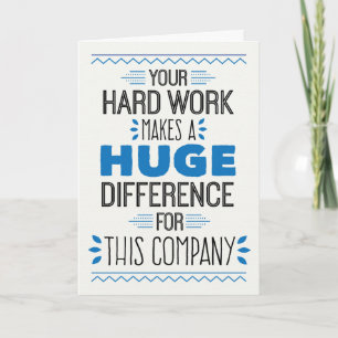 Carte De Remerciements Merci, Votre Travail Dur Fait Une Énorme Différenc