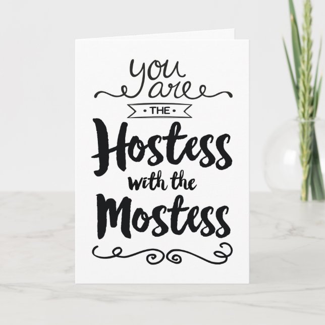Carte De Remerciements Merci, vous êtes l'hôtesse avec la Mostess (Devant)