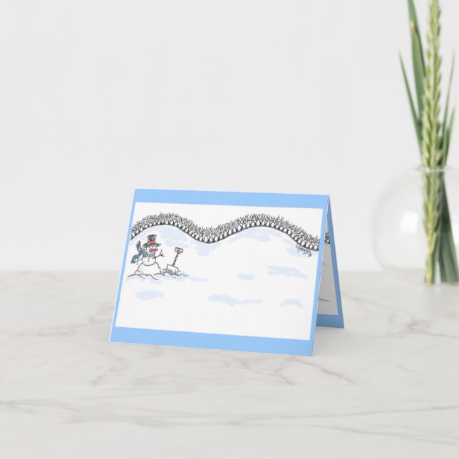 CARTE DE REMERCIEMENTS MERCIS DE NEIGE (Devant)