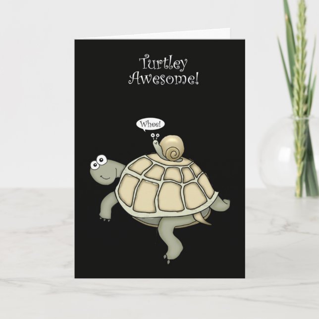 Carte De Remerciements mercis de tortue et d'escargot (Devant)