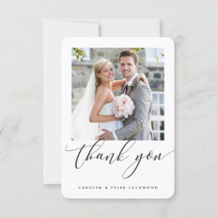 Carte De Remerciements MERCIS POUR LE MARIAGE écriture calligraphique mod