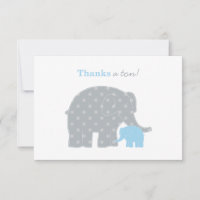 Mère bébé éléphant bleu points gris garçon