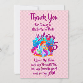 Carte De Remerciements Mermaid 2e anniversaire Modifier Modifier le texte