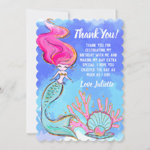 Carte De Remerciements Mermaid Et Pearl Clam