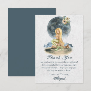 Carte De Remerciements Mermaid et Pleine lune Beach Fête des mariées