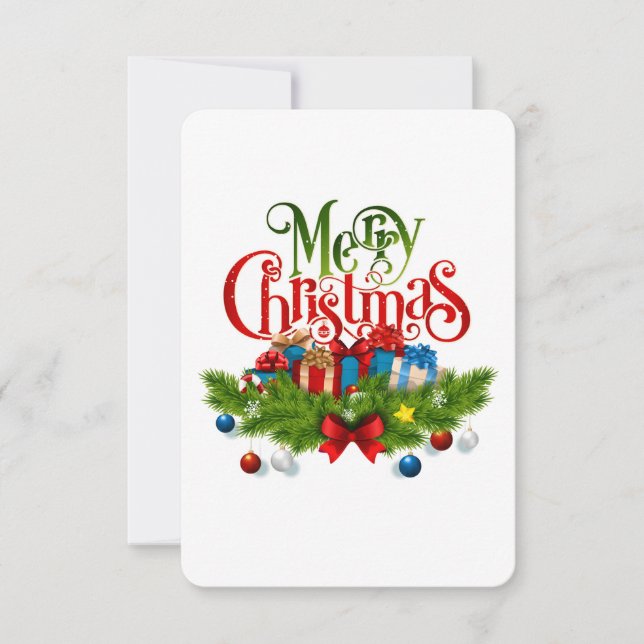 Carte De Remerciements Merry Christmas Sticker – Festive Gifts & Pine Gar (Devant)