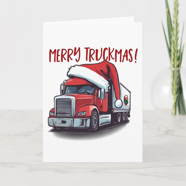 Carte De Remerciements Merry Christmas Truck Driver Semi Truckmas Funny (Devant)